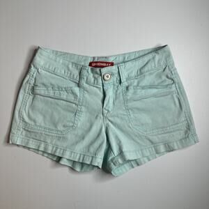 Unionbay Mint Green Low Rise Shorts Size 0 Stretch Y2K Soft Girl Clean Girl